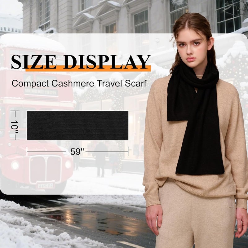 NUOHEMULE Store Luxury 100% Cashmere Scarf for Women & Men, 59''x10'' Extra Warm Winter Scarf, Blanket Scarves in Premium Gift Box - Image 4